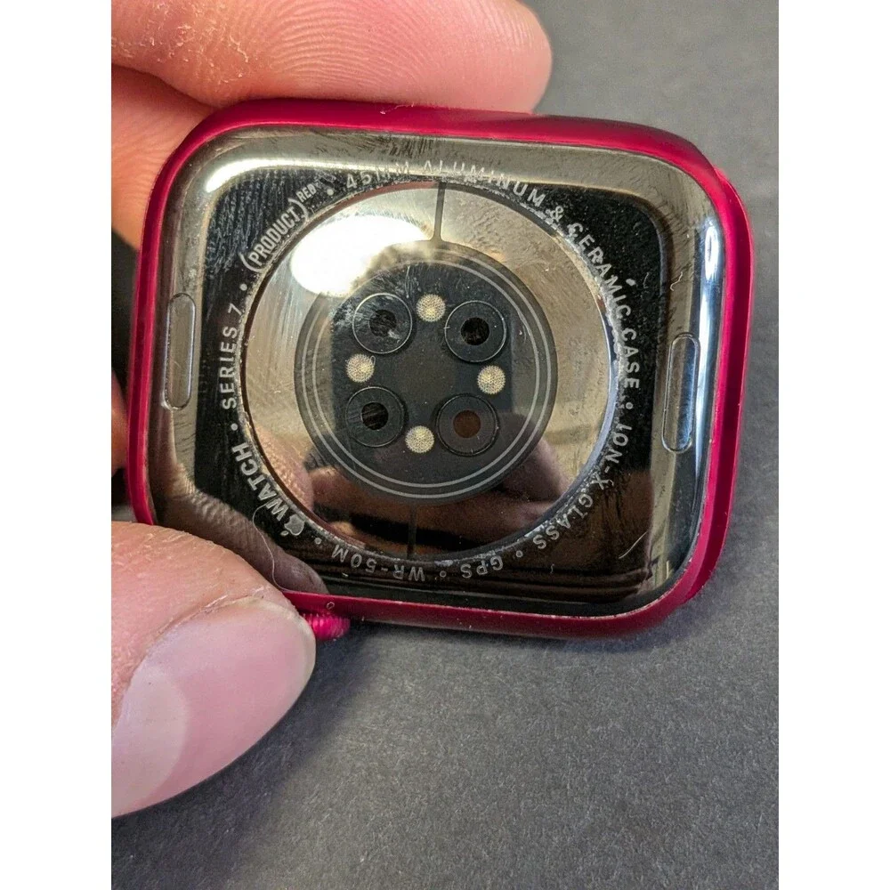 Apple Watch Series 7 45mm Red Case Turns On **Locked - As Is